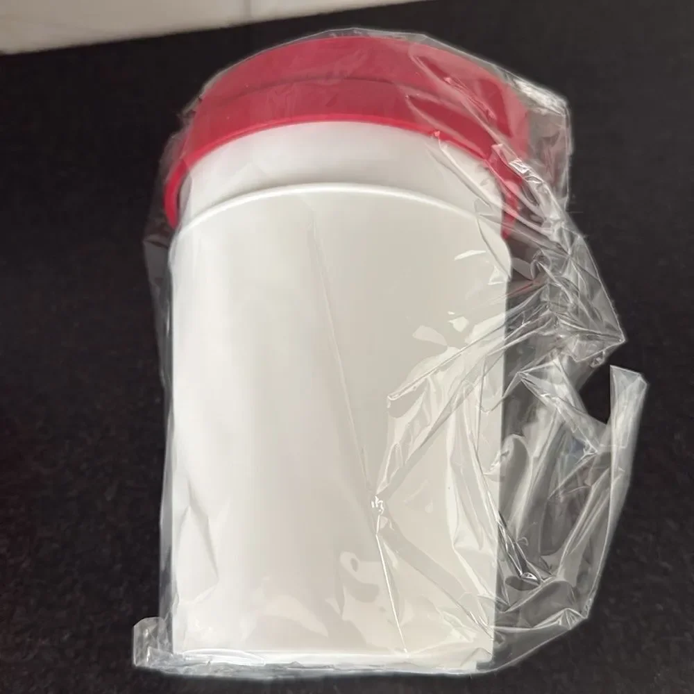 ChefWave Ice Cream Containers 2-Pack Red Silicone Lids White Body 1 QT Each 32oz